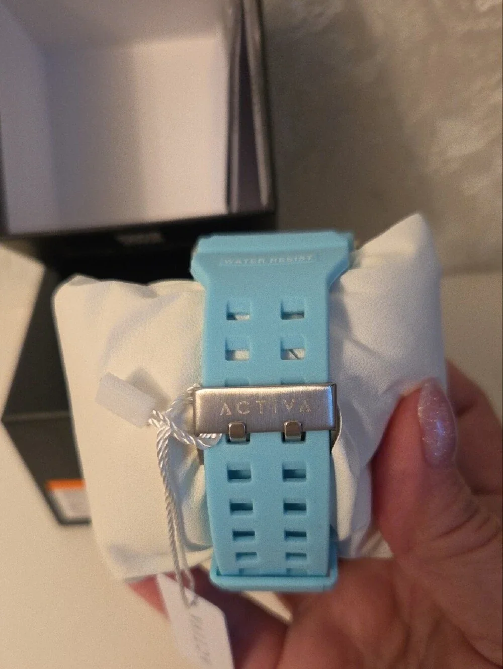 Activa Men's Light Blue Digital Sport Watch with Resin Band